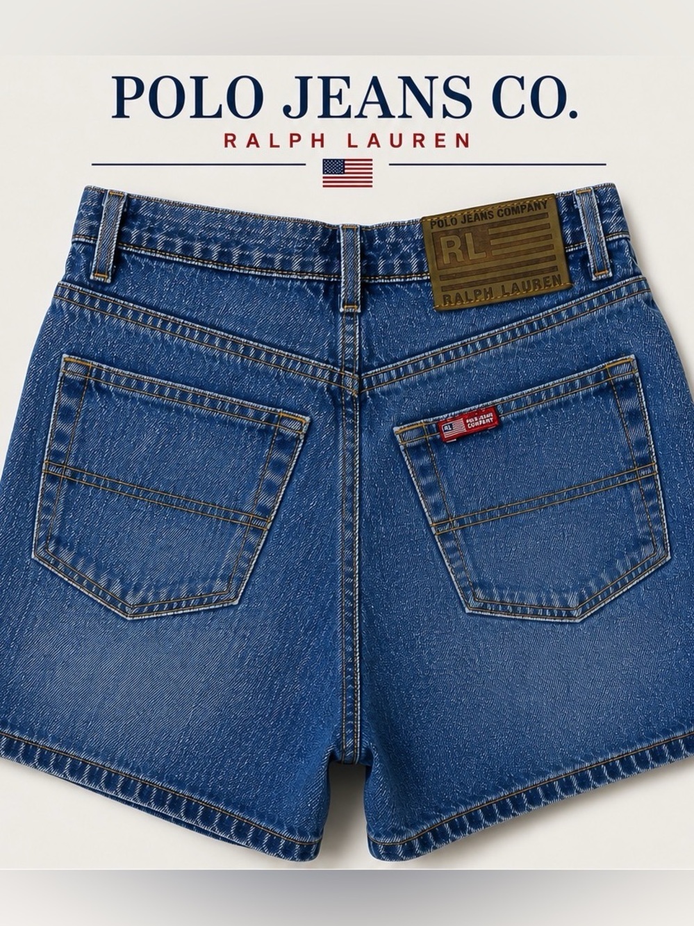 90’s Ralph Lauren Blue Denim “Saturday Short” Jean Shorts Size 8 Altered